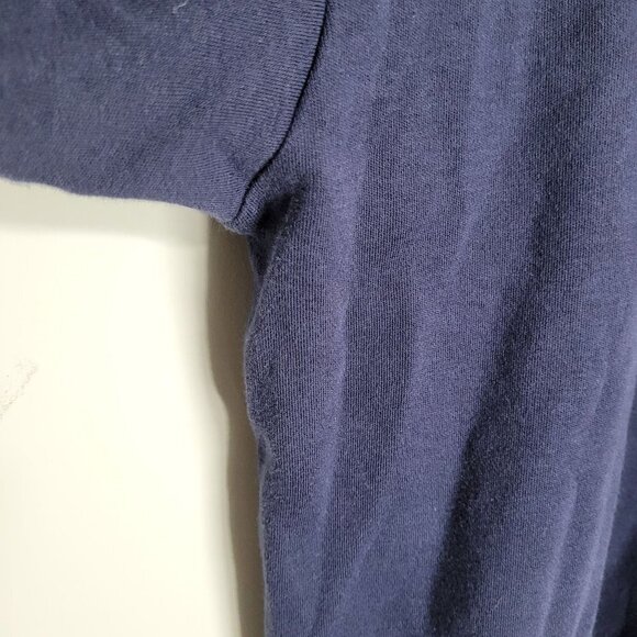 Woolrich Mens size Large Deep Navy 100% Cotton mock neck long sleeve Pullover - Picture 3 of 9